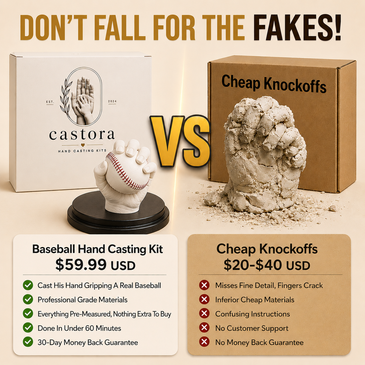 Baseball Hand Casting Kit
